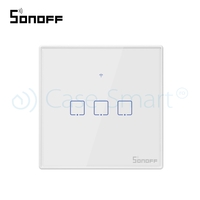 Intrerupator triplu cu touch Sonoff T2EU3C, Wi-Fi + RF, Control de pe telefonul mobil