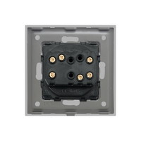 Intrerupator Simplu Cap Cruce Mecanic LUXION cu Rama din Sticla, gri