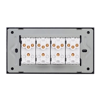 Intrerupator Mecanic 8 Posturi LUXION cu Rama din Sticla, Standard Italian, 4M, negru