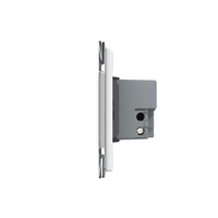 Intrerupator cvadruplu wireless cu touch Livolo cu rama din sticla, standard Italian - Serie noua, alb