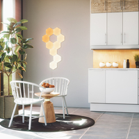 Kit 9 Panouri luminoase Nanoleaf Shapes Hexagons, 16 Milioane culori, Tehnologie LED RGBW, Cablu 2.5 m