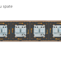 Priza cvadrupla Livolo cu rama din sticla, auriu