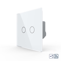 Intrerupator Dublu Cap Scara / Cruce Wireless cu Touch LIVOLO - Serie Noua, alb