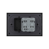 Priza simpla cu blank Livolo cu rama din sticla 3M, standard Italian, Serie noua, negru