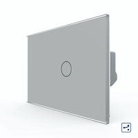 Intrerupator Simplu Cap Scara / Cruce cu Touch LIVOLO din Sticla, Standard Italian, gri