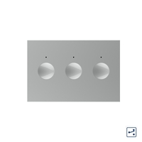 Modul intrerupator triplu cap scara / cap cruce cu touch Livolo standard Italian, Serie noua, gri