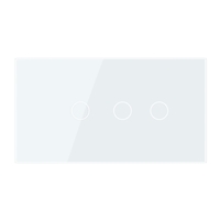 Intrerupator Simplu + Dublu cu Touch LIVOLO cu Rama Din Sticla, Standard Italian, 4M, alb