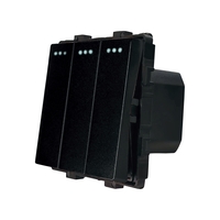 Modul Intrerupator Triplu Mecanic LUXION, negru