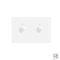 Modul intrerupator dublu cap scara / cap cruce cu touch Livolo standard Italian, Serie noua, alb