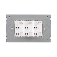 Priza Tripla cu Rama din Sticla LUXION, Standard Italian, 3M, auriu