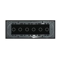 Panou Intrerupator Dublu + Dublu + Dublu cu Touch LIVOLO din Sticla, Standard Italian - 6/7M, negru