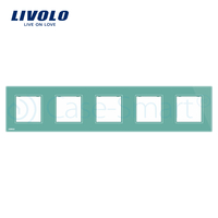 Rama cvintuplu din sticla Livolo, verde