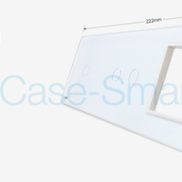 Panou intrerupator simplu+dublu+ priza Livolo din sticla, alb
