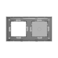 Panou Intrerupator Simplu cu Touch si Priza Simpla Din Sticla LUXION, gri