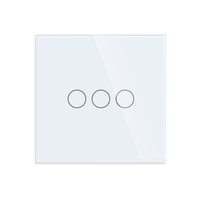 Intrerupator Triplu cu Touch din Sticla LUXION, protocol ZigBee, alb