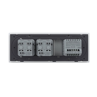 Intrerupator Simplu + 2 Prize LIVOLO cu Rama Din Sticla, Standard Italian, 6M, alb