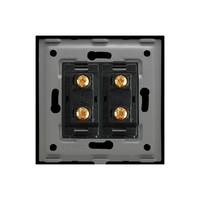 Priza Dubla cu Module Inguste cu Rama din Aluminiu LUXION, negru