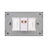 Intrerupator Simplu Mecanic 1M si 2 Taste False LUXION cu Rama din Sticla, Standard Italian, 3M, gri