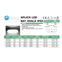 Aplica LED BAT Ovala 10W=90W, 4000K, lumina neutra, cu protectie IP65