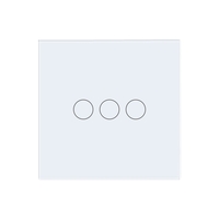 Panou Intrerupator Triplu cu Touch Din Sticla LUXION, alb