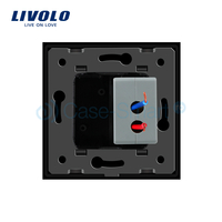 Priza USB Livolo cu rama din sticla, negru