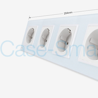 Priza cvadrupla Livolo cu rama din sticla, alb