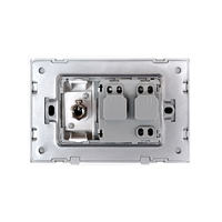 Priza simpla din rama de sticla Schuko cu TV Livolo, alb