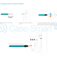 Priza dubla Telefon + Priza internet Livolo cu rama din sticla, gri