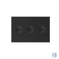 Modul intrerupator triplu cap scara / cap cruce cu touch Livolo standard Italian, Serie noua, negru