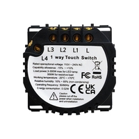 Modul Intrerupator Cvadruplu din Silicon cu Touch LUXION