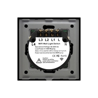 Intrerupator Cvadruplu Wi-Fi + RF433 cu Touch din Sticla LUXION, negru