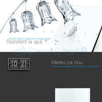 Panou intrerupator simplu+simplu+dublu cu touch LIVOLO din sticla, alb