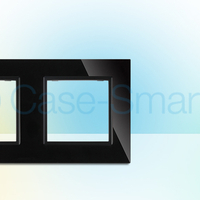 Rama priza dubla Livolo din sticla, negru