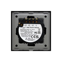 Intrerupator Cvadruplu cu Touch din Sticla LUXION, 500W, negru