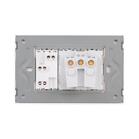 Priza Schuko + Universala Italiana cu Rama din Sticla LUXION, Standard Italian, 3M, auriu