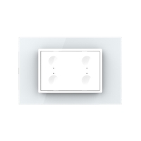 Intrerupator cvadruplu cu touch Livolo cu rama din sticla, standard Italian - Serie noua, alb