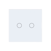 Panou Intrerupator Dublu cu Touch Din Sticla LUXION, alb