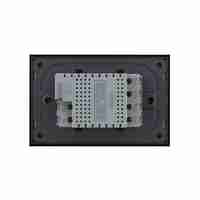 Intrerupator cvadruplu cap scara / cap cruce wireless cu touch Livolo cu rama din sticla, standard Italian - Serie noua, negru