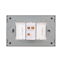 Intrerupator Simplu Cap Scara Mecanic 1M si 2 Taste False LUXION cu Rama din Sticla, Standard Italian, 3M, gri