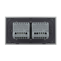 Intrerupator Simplu + Dublu cu Touch LIVOLO cu Rama Din Sticla, Standard Italian, 4M, gri