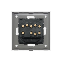 Intrerupator Triplu Cap Scara Mecanic LUXION cu Rama din Sticla, alb