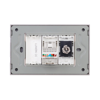 Priza TV + Internet cu Rama din Sticla LUXION, Standard Italian, 3M, gri