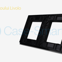 Rama priza dubla Livolo din sticla, negru