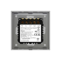 Intrerupator Triplu Wi-Fi cu Touch din Sticla LUXION, gri