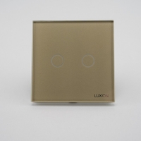 Intrerupator Dublu cu Touch din Sticla LUXION, 500W, auriu