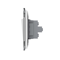 Intrerupator Dublu Mecanic Cap Scara LIVOLO cu Rama din Sticla - Serie Noua, alb