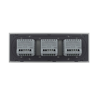 Intrerupator Simplu + Simplu + Simplu cu Touch LIVOLO cu Rama Din Sticla, Standard Italian, 6M, gri