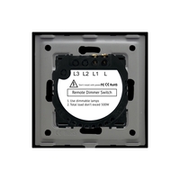 Intrerupator Simplu cu Variator cu Touch din Sticla si Rama de Aluminiu LUXION, RF433, negru