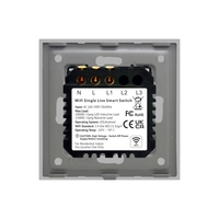 Intrerupator Simplu Wi-Fi cu Touch din Sticla si Rama de Aluminiu LUXION, alb