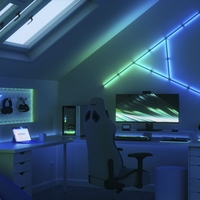 Kit extensie 3 panouri pentru Nanoleaf Lines Expansion Pack, Wi-Fi, Senzor muzica, Control vocal